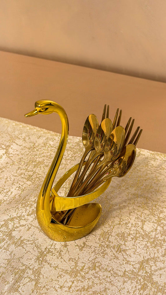 Set tacâmuri suport tip lebădă 7 piese