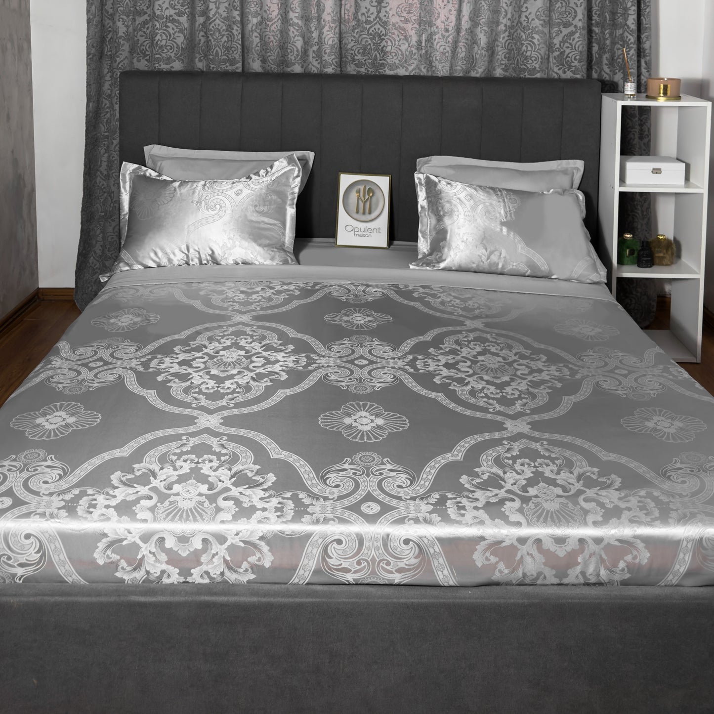 Lenjerie Pat RoyalGrey Satin