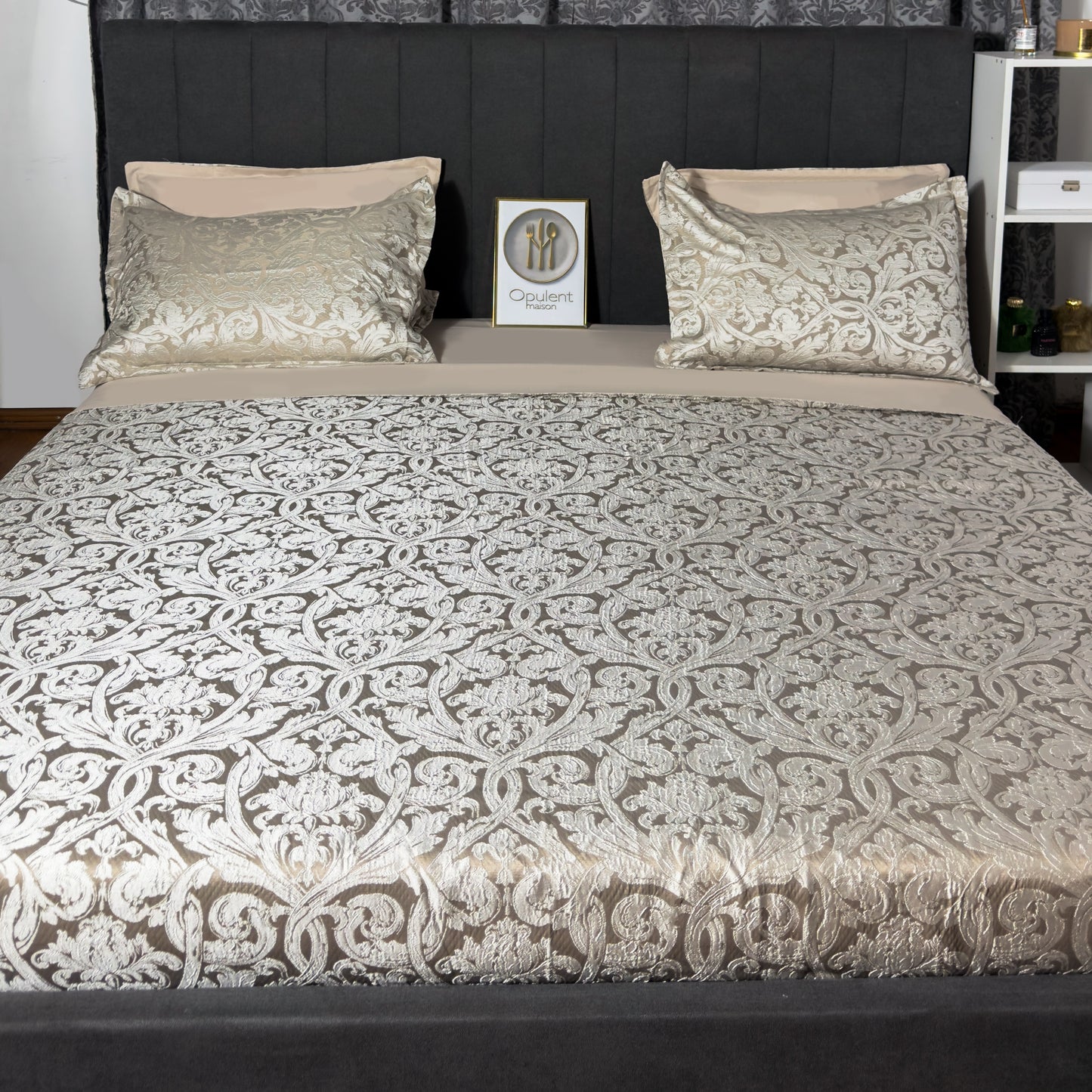 Lenjerie Pat RoyalCream Satin-Bumbac Brodata