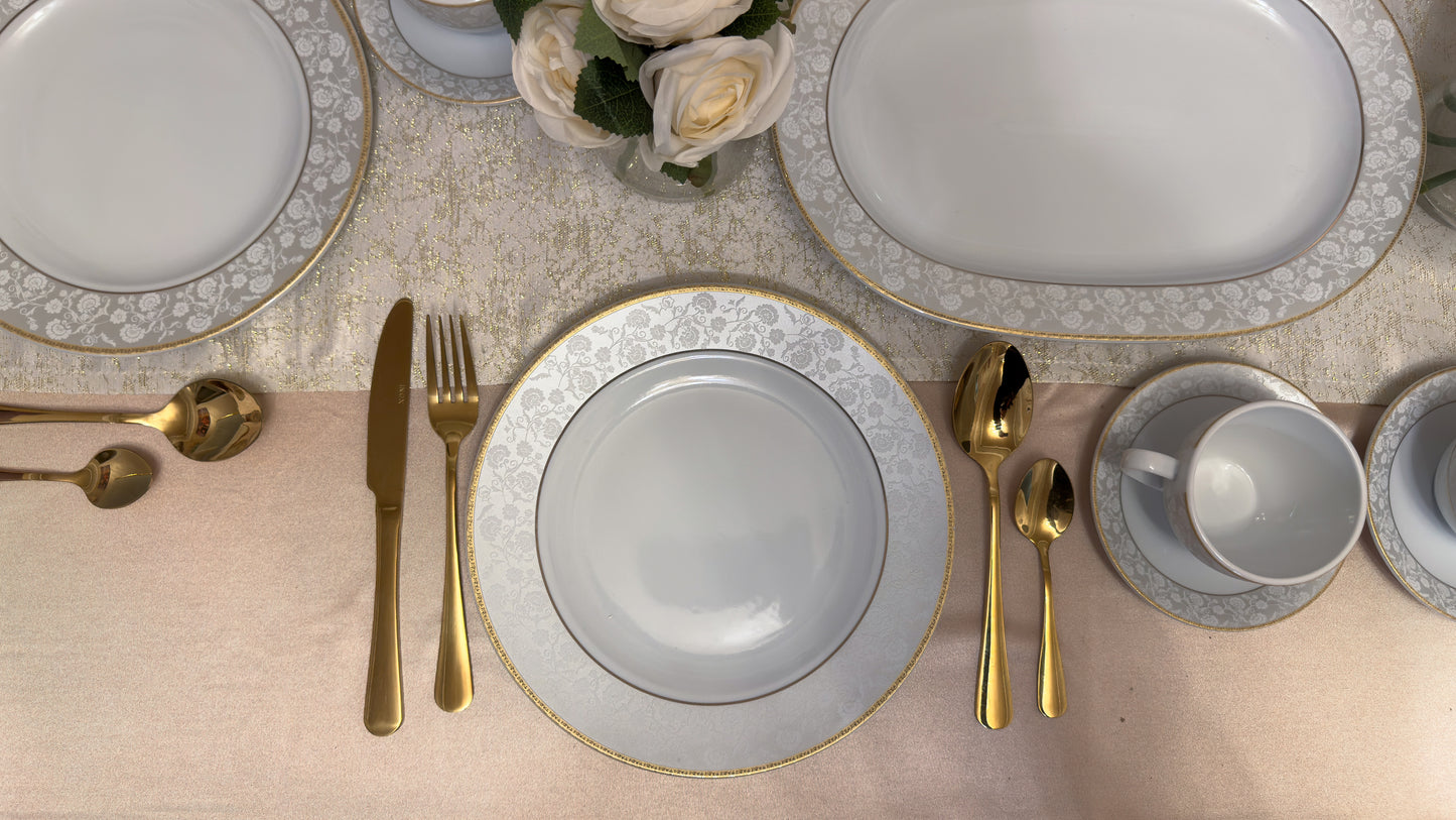 Set tacâmuri din inox auriu finisaj premium 24 piese  GLOSS